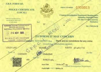 ZRP introduces local Police Clearance Certificate for domestic use